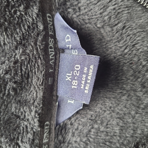 Lands’ End Black Fleece Full Zip Jacket XL 18-20 Women’s Warm Cozy Soft Plush - Picture 5 of 9